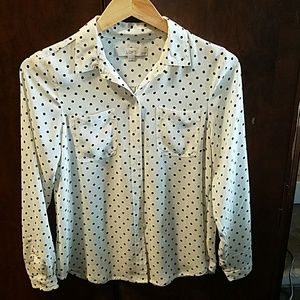 Ann Taylor Loft sheer button up blouse